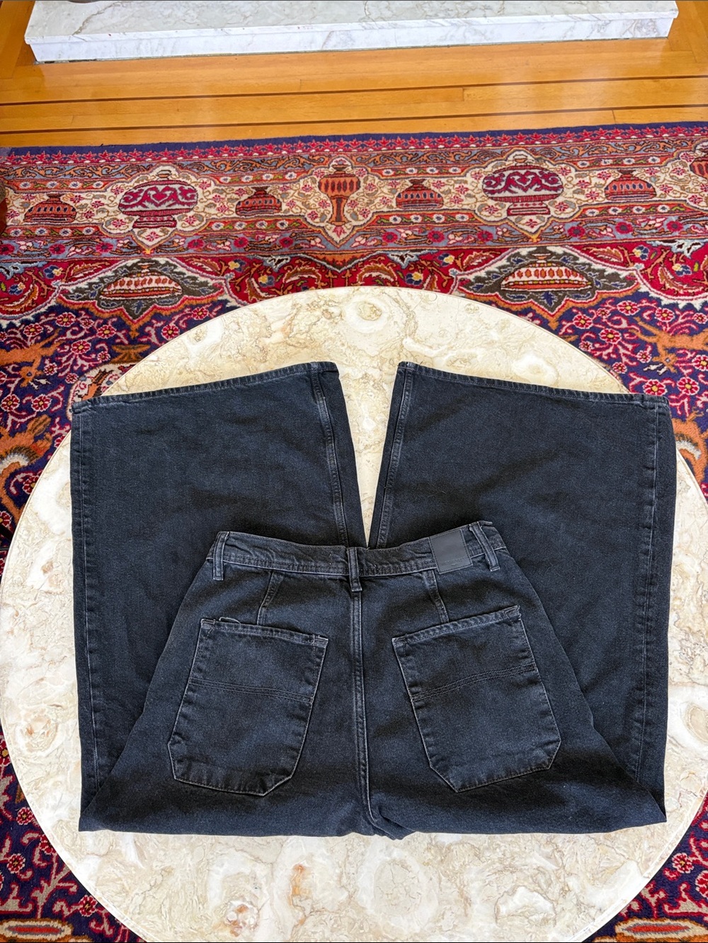 Free People We The Free Extra Wide-Leg  Jeans - Doppelgänger (Black Denim) - Picture 6 of 14